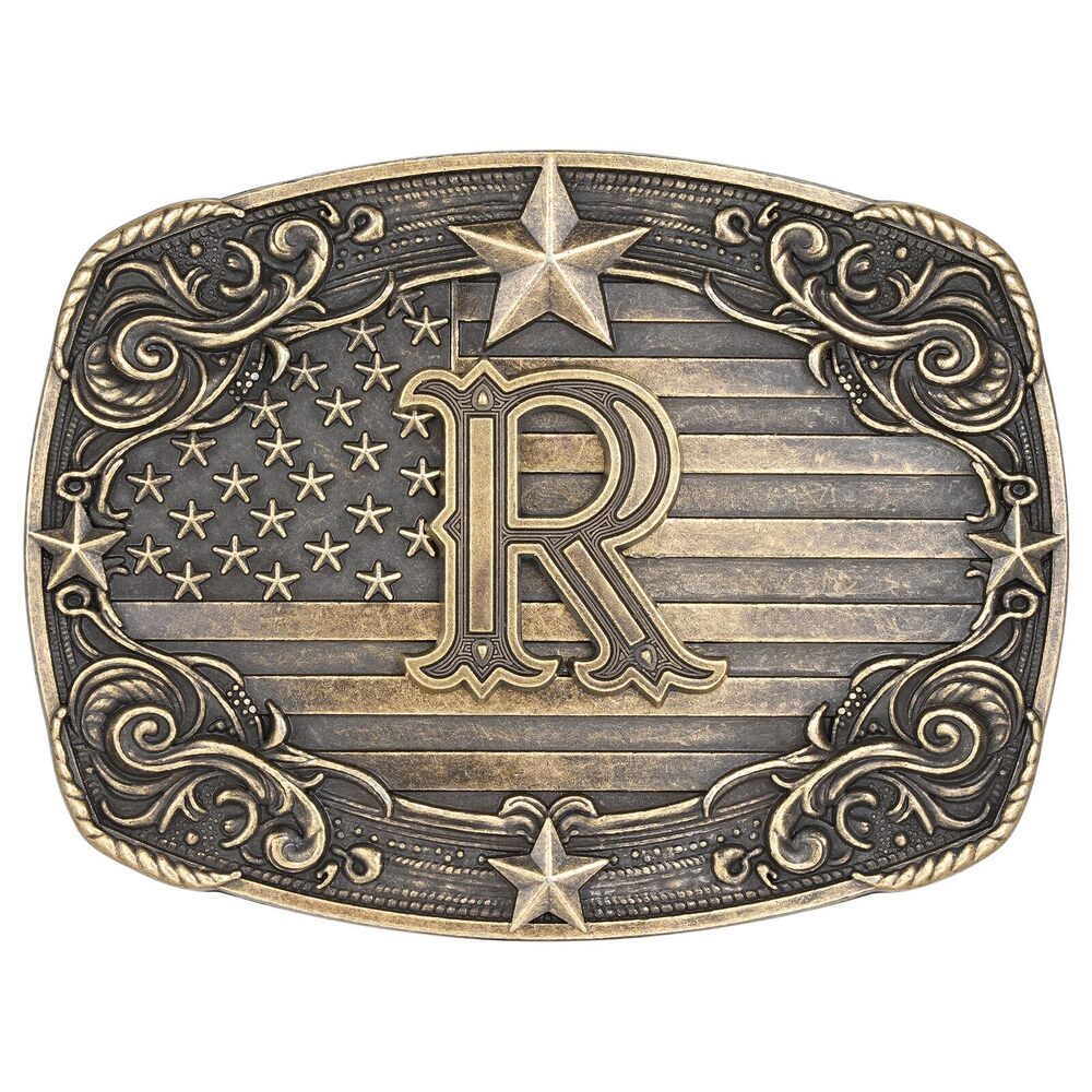 8036 Western Belt Buckle Initial Letter ABCDJRM to Z Rodeo Cowboy Belt